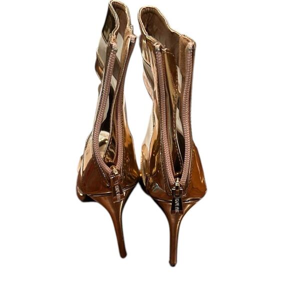 CAPE ROBBIN Size 9 METALLIC ROSE GOLD STILETTO SHINY PUMPS SHOES - Picture 2 of 5